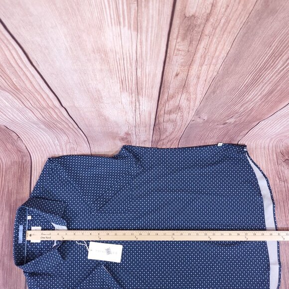 7 Diamonds Mens Large 4 Way Stretch Kyro Short Sleeve Shirt Geometric Triangle - Picture 16 of 16